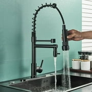 Cesinkin Brass Matte Black Kitchen Faucet
